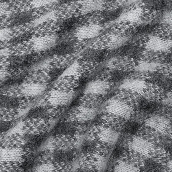 EVERLANE The Alpaca Wool Patterned SCARF Wrap 79"x50" Unisex Grey Check NEW $125 - Picture 4 of 7